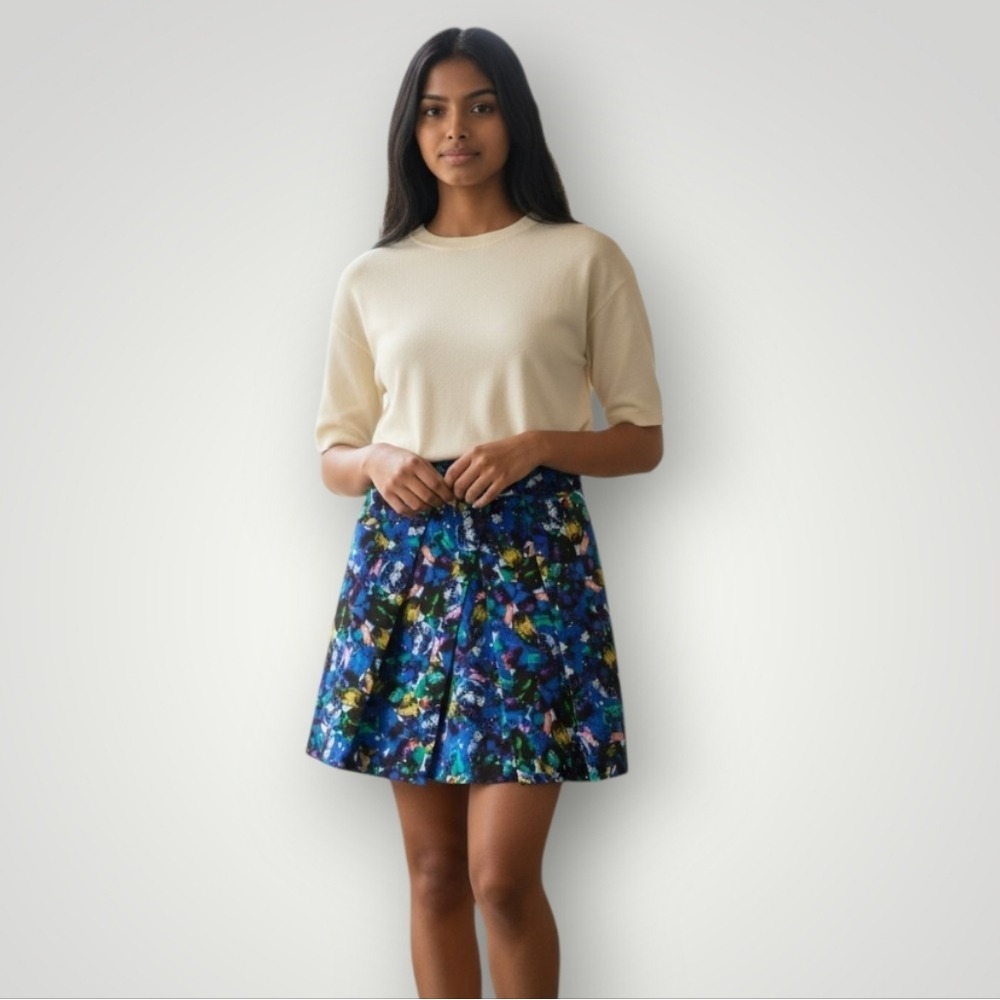 Milly Minis Girls 8 Jewel‎ Print Pleated Skirt Multicolor Made in USA Party